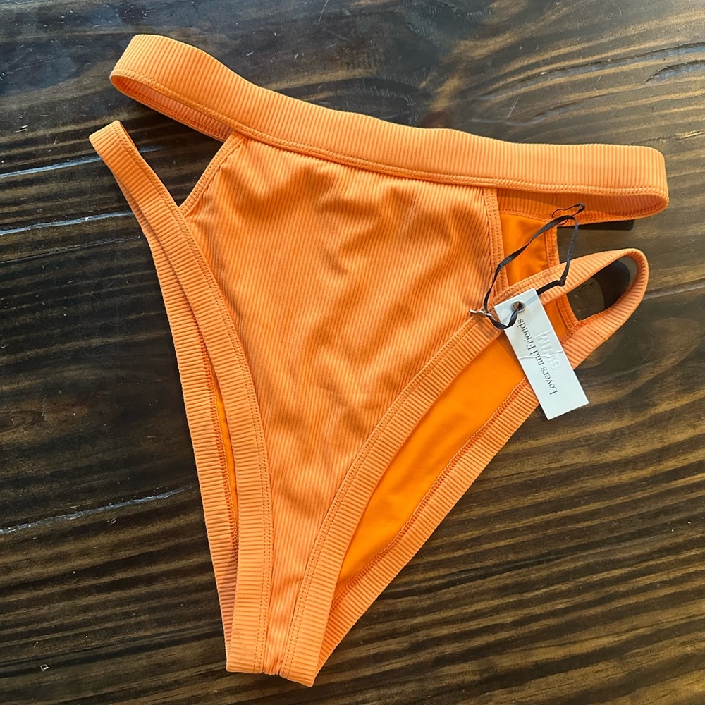 Lovers + Friends Orange High-Cut Bikini Bottom